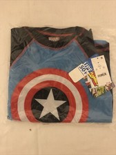  UPF 50  MARVEL CAPTAIN AMERICA SWIM SHIRT - Kids Size M Swimwear NEW