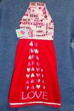 NEW Handmade Love Sentiments Valentine Hanging Kitchen Hand Towel 1405