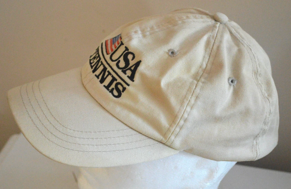 Gorra de tenis de EE. UU. Strapback BANDERA AMERICANA Bronceada Aussie en muy buena condición Foto 4 de 4