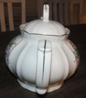 Tiger Day Lily Pattern Floral Teapot Porcelain Ceramic with Gold Trim on White — photo 5