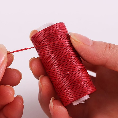 Flat Waxed Sewing Line Thread Leather Cord For DIY Craft Hand Stitching Thread - Picture 4 of 32