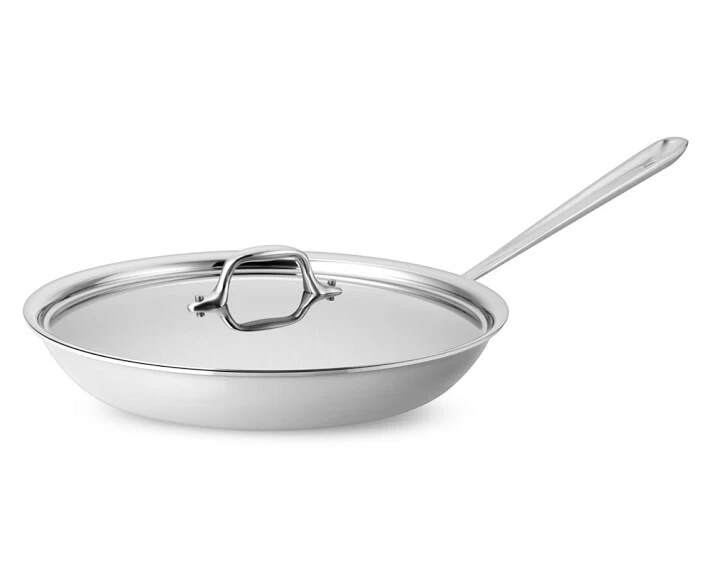 Cook N Home Tri-Ply Clad Stainless Steel Skillet Saute Fry Pan 10-Inch Silver