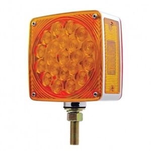 Driver Side 45 Amber//Red LED Double Face Square Turn Signal Amber//Red Lens