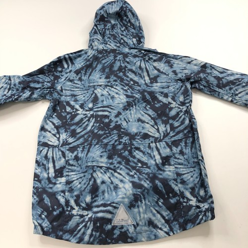 LL Bean Jacket Girls M 10-12 Coat Full Zip Hood Nylon Long Sleeve Tie Dye Blue - Picture 8 of 12