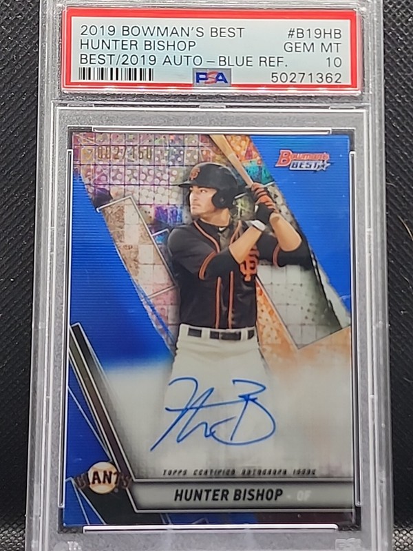 Hunter Bishop /150 2019 Bowman's Best Of 2019 Auto Giants PSA 10 GEM MINT SP