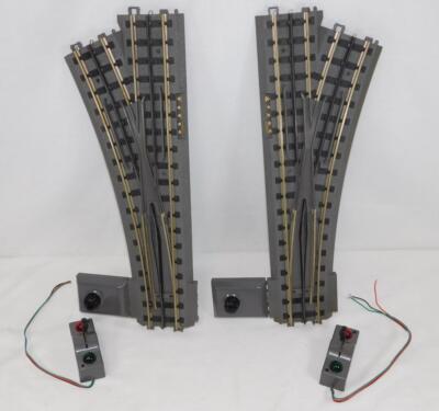 Pair MTH 40-1020 1021 RealTrax RH/LH Switches 072 O Used Works great C7 +INSTRUC