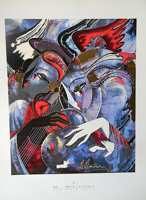 ARTIST DUET by Martiros Manoukian-Armenian-Poster Print on Heavy Paper Vintage