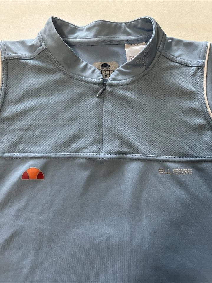 Top deportivo Ellesse para mujer talla 12 azul sin mangas 1/4 cremallera frontal logotipo Foto 2 de 4