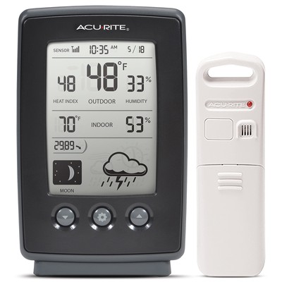 Digital Weather Forecaster with Indoor/Outdoor Temperature, Humidity, and Moo...