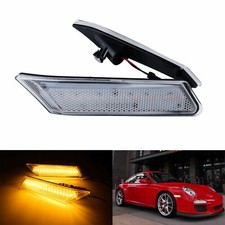 2x LED Side Marker Indicator Repeater Light Amber For Cayman 987 Carrera 911 997