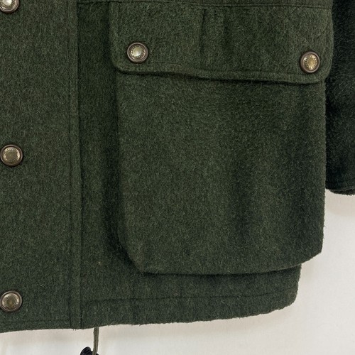 Laksen Wool Coat Mens Medium Green Felt Loden Tweed Shooting Field Jacket - Picture 12 of 17