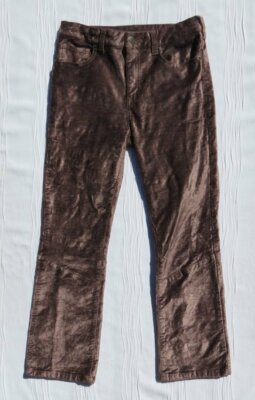 FREE PEOPLE Puce Stretch Velvet Mid Rise Crop Bootcut BootLeg Jeans US XS 2 4 27