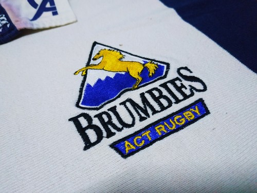 ACT Brumbies Super 12 Canterbury of New Zealand Vintage Rugby Jersey Shirt Small - Picture 8 of 10