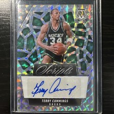 2024-25 Panini Mosaic Green Prizm Auto Terry Cummings Bucks 