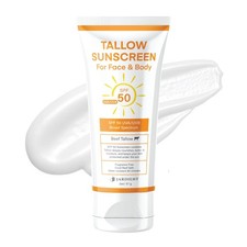 Beef Tallow Sunscreen SPF 50 with Mineral : Instant Sun Protection Non Nano Z...