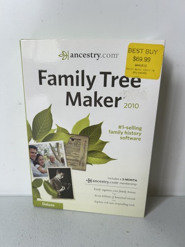 ANCESTRY Family Tree Maker 2010 Software Box Books, Discs, PC Windows