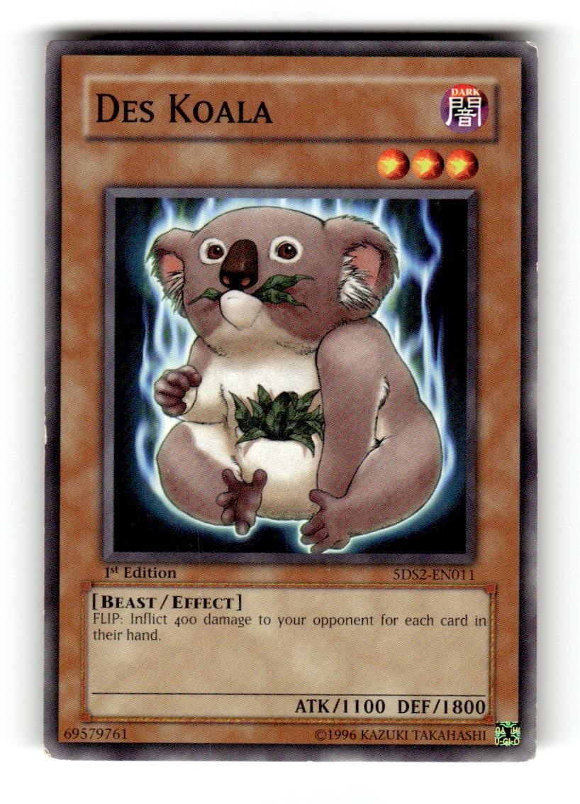 Des Koala 5DS2-EN011 YuGiOh Starter Deck: Yu-Gi-Oh! 5D's 2009 trading card — raw and PSA graded price guide