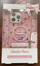 PINK SKY Christmas DACHSHUND Doxie 16 Pro Max Phone Case W/ Screen Protector