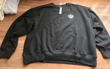 NWT Victorias Secret PINK Campus Ivy Fleece Crewneck Sweatshirt XXL Dog Crew Blk