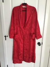 Vintage Victoria s Secret Gold Label Red Robe Brocade Floral P/S- FLAWED
