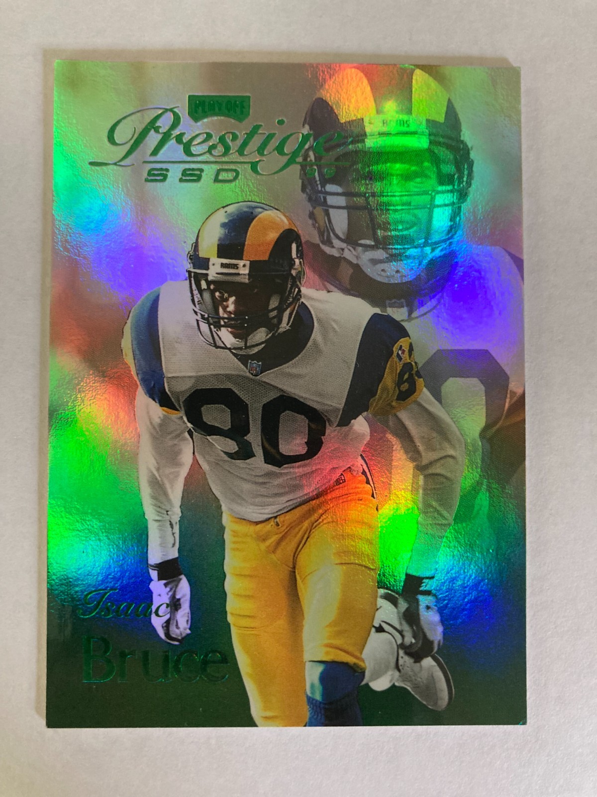 1999 Playoff Prestige SSD #B119 Isaac Bruce Spectrum Green #194/500 Rams