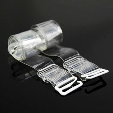 2 Pair Clear Invisible Bra Straps Adjustable Detachable Transparent Metal Hook