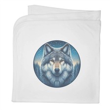 'Frozen Forest Wolf Portrait' Cotton Baby Blanket / Shawl BY00046498