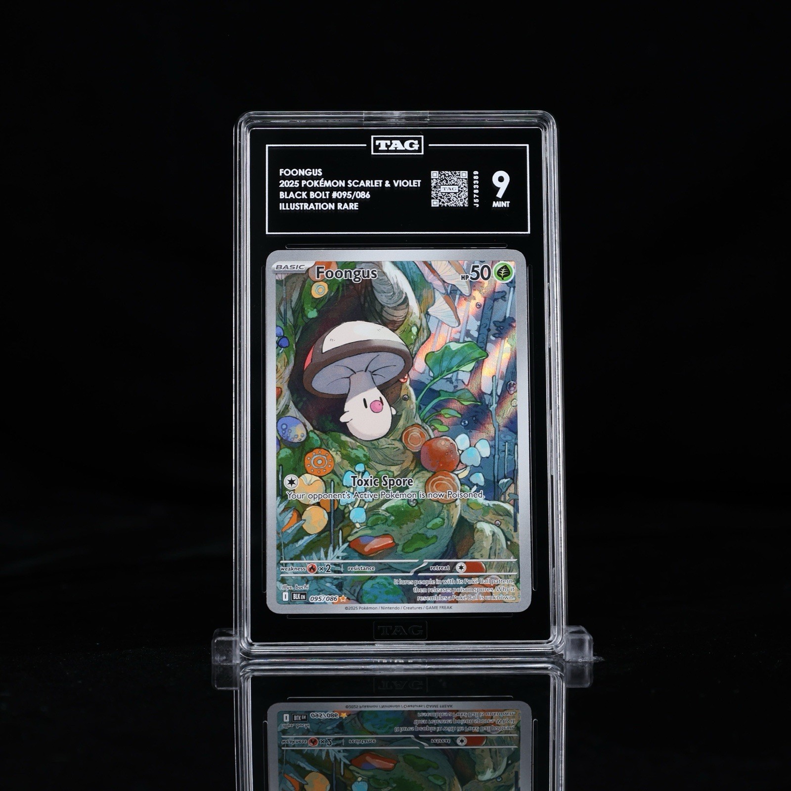 Pokemon TCG - Foongus #095/086 - TAG 9 Pop 1 - First Graded PSA 10