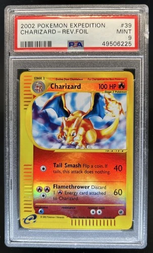 2002 Pokemon Expedition Set Charizard Reverse Holo #39 PSA 9