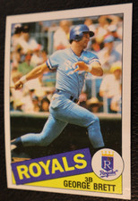 1985 TOPPS BASEBALL CARD of #100 George Brett, Kansas City Royals, EXMT