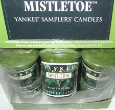 LOT OF 6 Yankee Candle Christmas "MISTLETOE" Sampler Votives ~ RARE ~ NEW