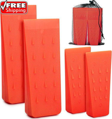 - Tree Felling Wedges with Spikes, 4Pack, 5.5'' & 8'' Wedges with Storage Bag, Spl