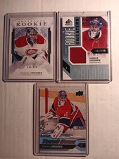 Charlie Lindgren 3 Card Rookie Lot Montreal Canadiens . rookie card picture
