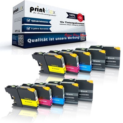 10x Austausch kompatible Tintenpatronen für Brother LC-223 XL Patronen Office Pl