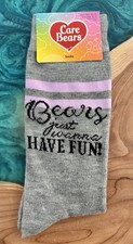 CARE BEARS - Bears Just Wanna Have Fun Adult crew socks - size 10-13 - NWT