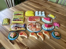 Vtg 18 Piece Plastic Molded Food - Display/Toy Food - Great Colors 