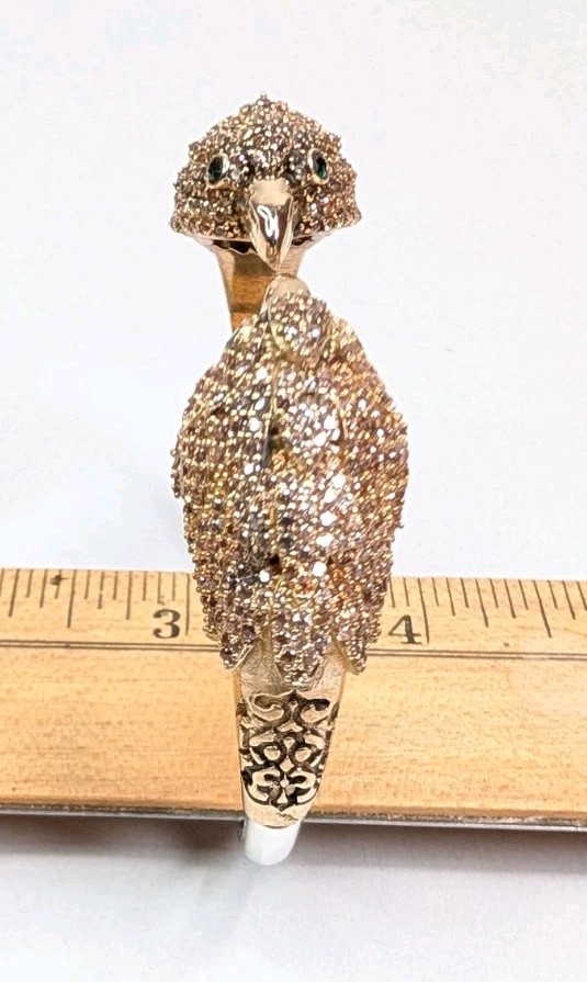 Double Eagle Head Bracelet Hawk Hinged Bangle Ste… - image 11