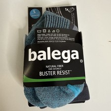 Balega Blister Resist Quarter Length Running Socks Gray Blue L Ankle New