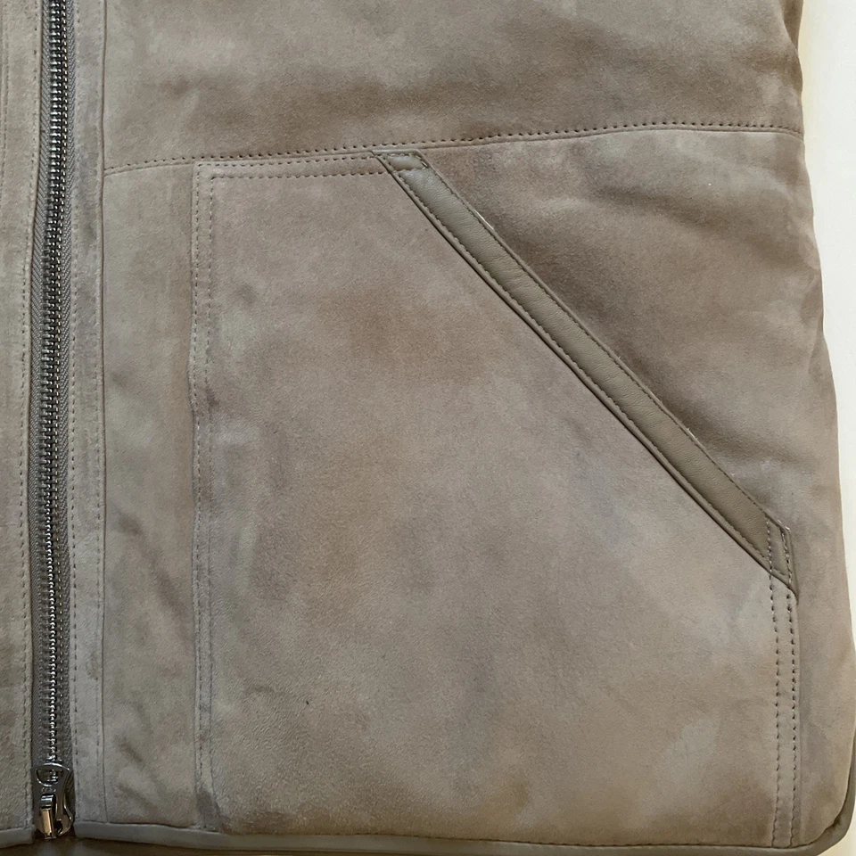 NWT REISS Cobar -LS Suede Zip Front Taupe Vest Size XL - Image 3 of 4