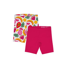 BNWT Wonder Nation Girls Bike Shorts, 2-Pack, Sizes XL 14-16 PINK FUSHIA FRUITS