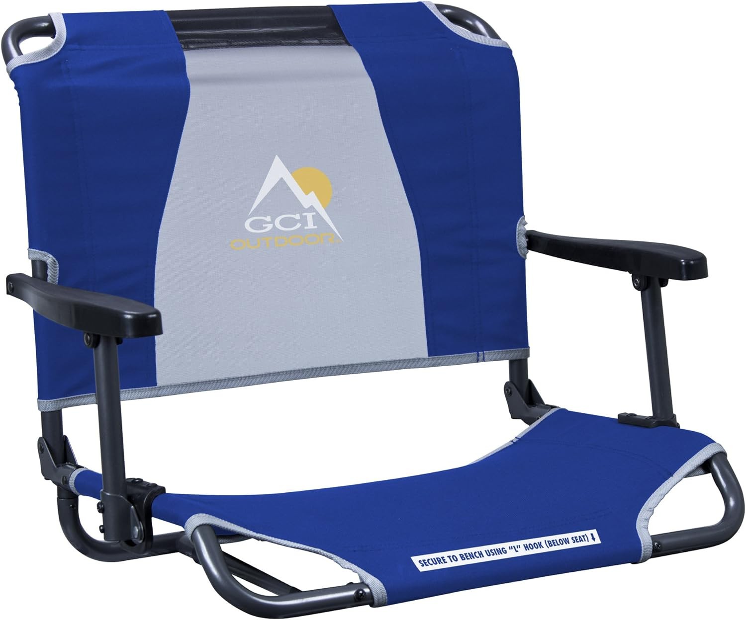 GCI Outdoor Comfort Chair and Big comfort stadium chair, armrests, Royal Blue