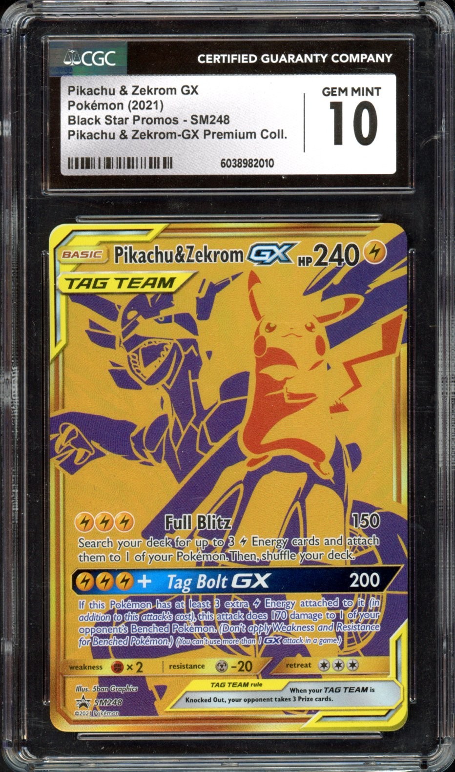 2021 Pokemon SM Promos Pikachu & Zekrom GX SM248 CGC 10 Gem Mint