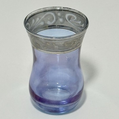 Vintage Turkish Tea Glass  Ince Belli Tulip-Shaped Glass, Vase Blue/Purple Ombré