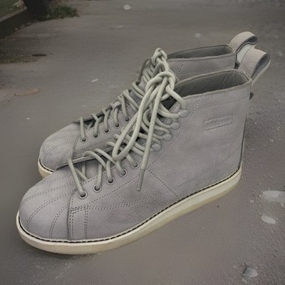 ADIDAS SUPERSTAR BOOT W Grey / Off White Lace Up Woman s Size 8.5