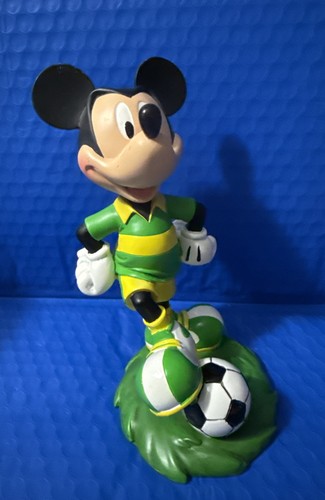 Walt Disney World Mickey Mouse Playing Soccer Bobblehead Figurine 8.5” No Box
