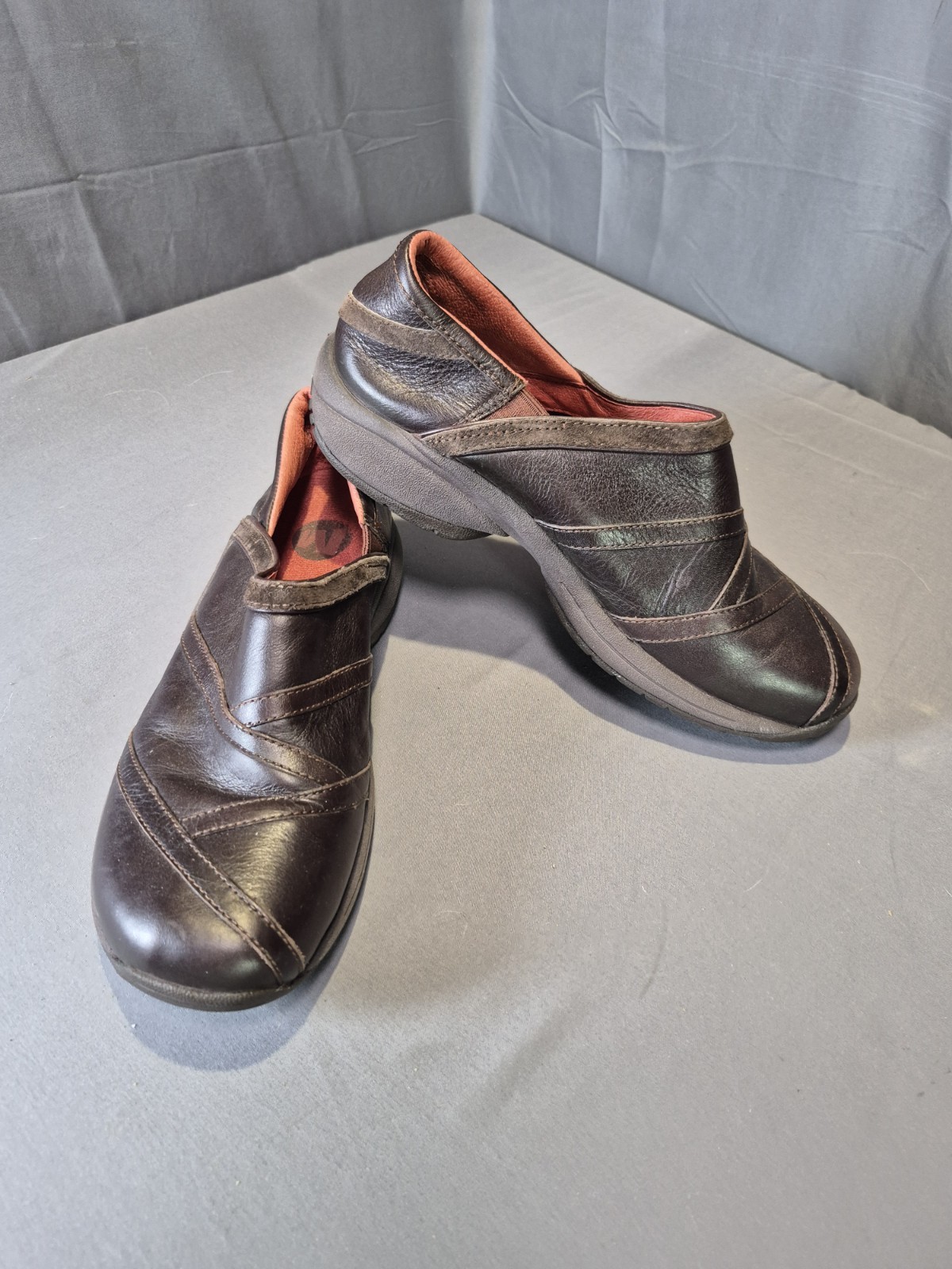 Merrell Primo Patch Zoccoli Scarpe Donna 10 Pelle Marrone Slip On J63796