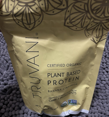 Truvani Organic Plant-Based Protein Powder Banana Cinnamon Non-GMO 315g