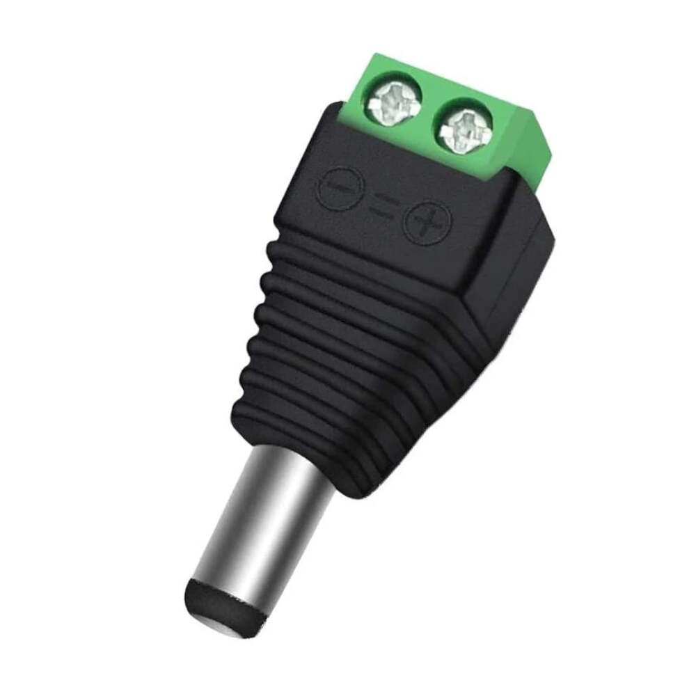 2.1mm x 5.5mm Male DC Connector Plug with Screw Terminals