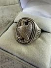 Vtg 1982 Georg Jensen Sterling Silver Celtic Eagle Signet Ring Size 11.5 #3771