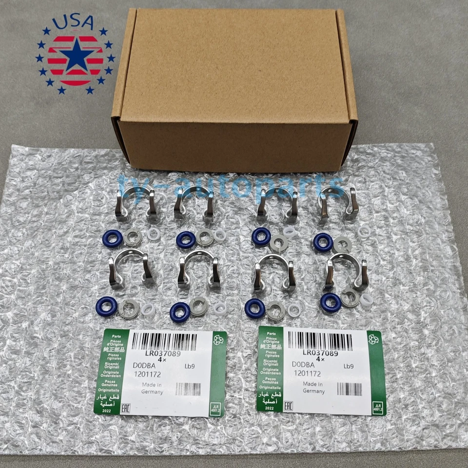New 8PCS Fuel Injector Refit Retainer Seals Kit For LR4 Range Rover Sport !US Foto 4 de 4